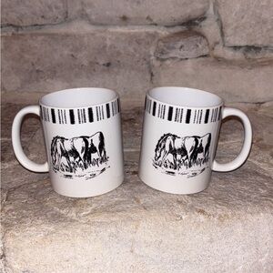 Black and White Horse Design Mugs